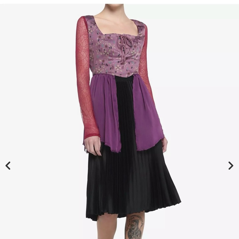 Her Universe Disney Hocus Pocus Sarah Peplum Lace-Up long sleeve top size XL - Picture 13 of 13